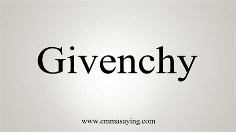 how do you say givenchy